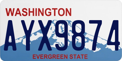 WA license plate AYX9874