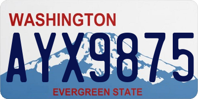 WA license plate AYX9875