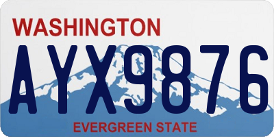 WA license plate AYX9876