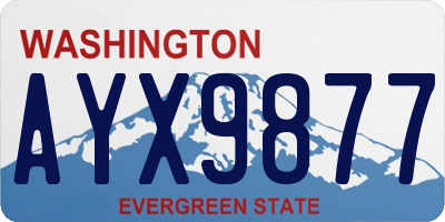 WA license plate AYX9877