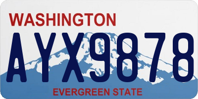 WA license plate AYX9878