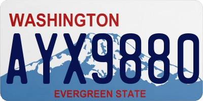 WA license plate AYX9880