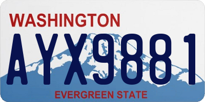 WA license plate AYX9881