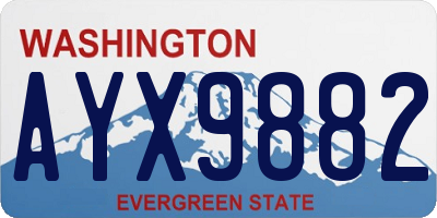 WA license plate AYX9882