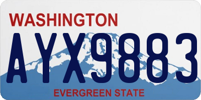 WA license plate AYX9883