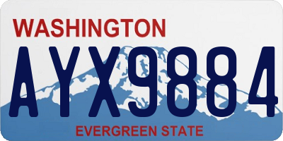 WA license plate AYX9884