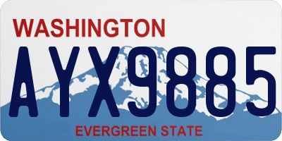 WA license plate AYX9885