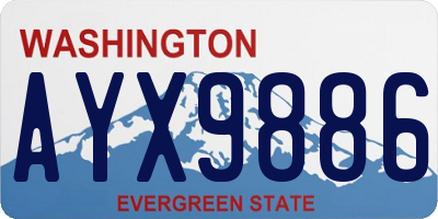 WA license plate AYX9886