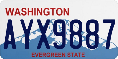 WA license plate AYX9887