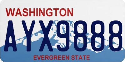 WA license plate AYX9888