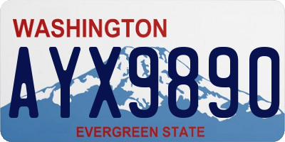 WA license plate AYX9890