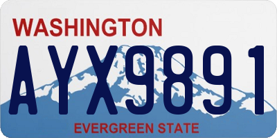 WA license plate AYX9891