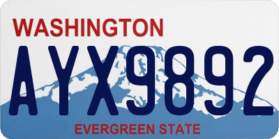 WA license plate AYX9892