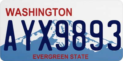 WA license plate AYX9893