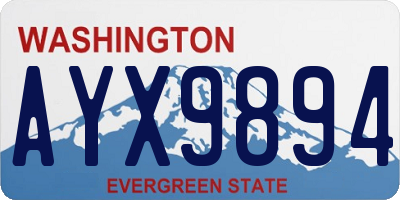 WA license plate AYX9894