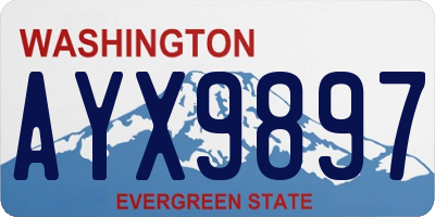 WA license plate AYX9897