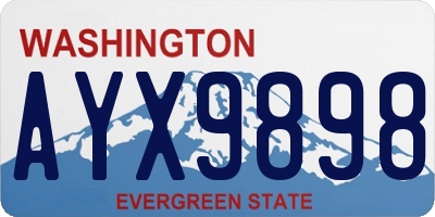 WA license plate AYX9898