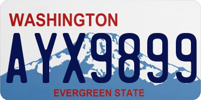 WA license plate AYX9899