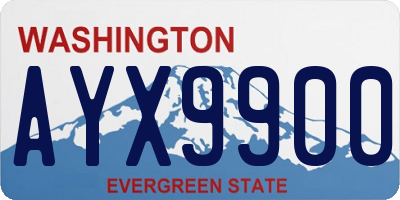 WA license plate AYX9900