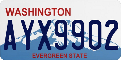 WA license plate AYX9902