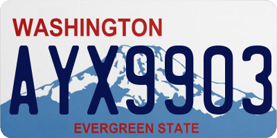 WA license plate AYX9903