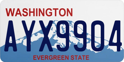 WA license plate AYX9904