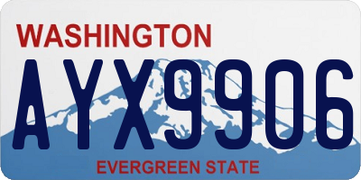 WA license plate AYX9906