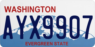 WA license plate AYX9907