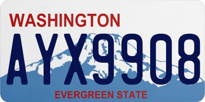 WA license plate AYX9908