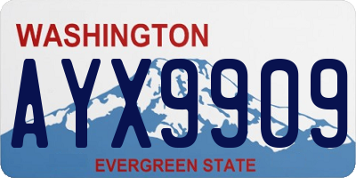 WA license plate AYX9909