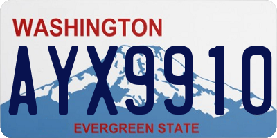 WA license plate AYX9910