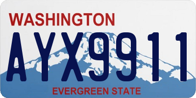 WA license plate AYX9911