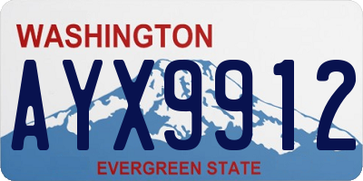 WA license plate AYX9912