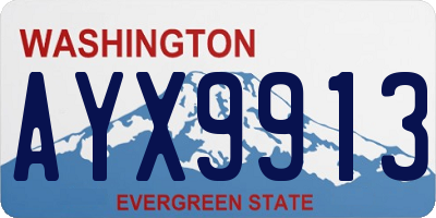 WA license plate AYX9913