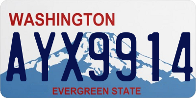 WA license plate AYX9914