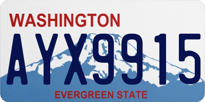 WA license plate AYX9915