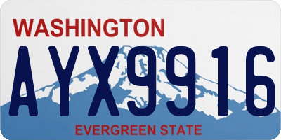 WA license plate AYX9916