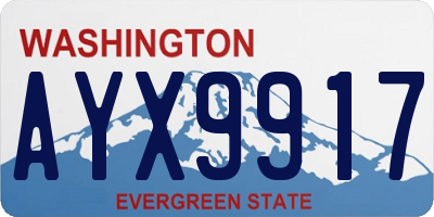 WA license plate AYX9917