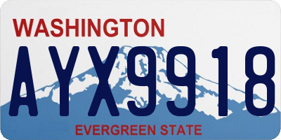 WA license plate AYX9918