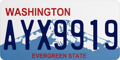 WA license plate AYX9919