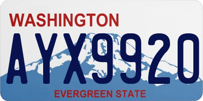 WA license plate AYX9920