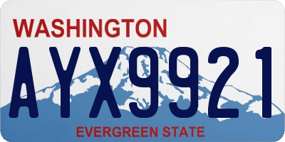 WA license plate AYX9921