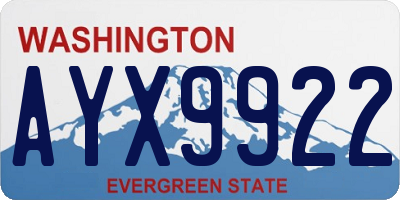 WA license plate AYX9922