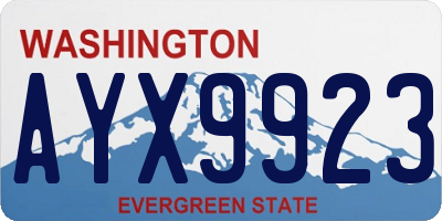 WA license plate AYX9923