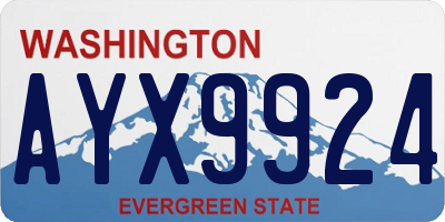 WA license plate AYX9924