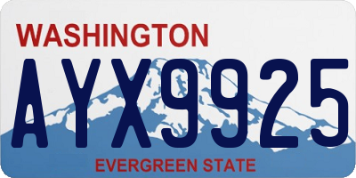 WA license plate AYX9925