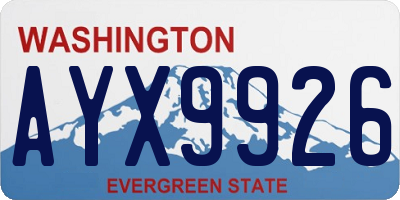 WA license plate AYX9926