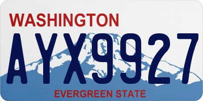 WA license plate AYX9927