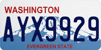 WA license plate AYX9929