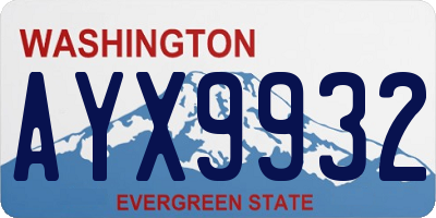 WA license plate AYX9932